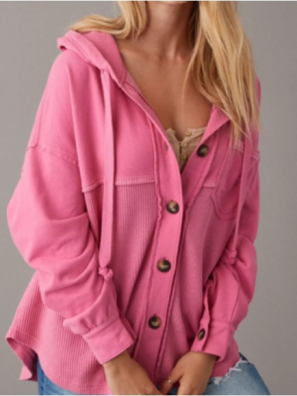 American Eagle Big Hug Hooded Shacket